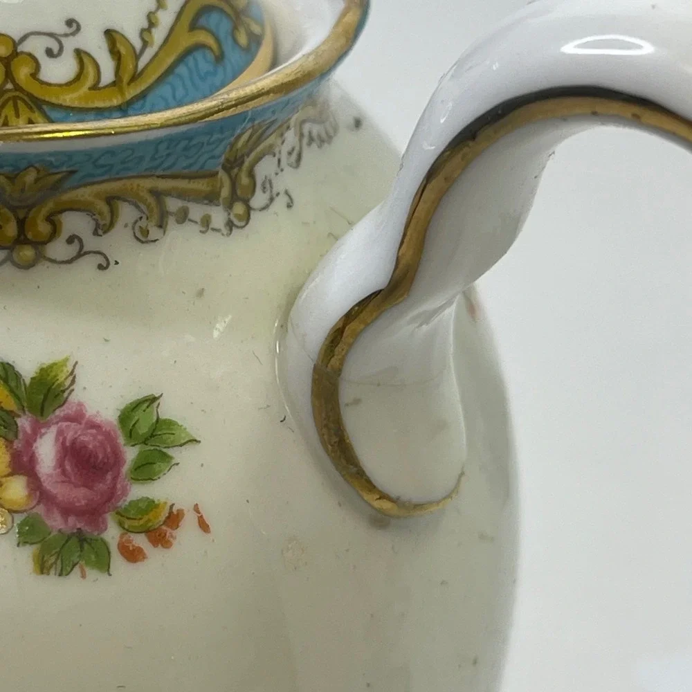 Royal Albert Chelsea Bird Coffee Set Pot 4 Demitasse Cups Saucers Bone China